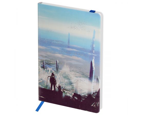 Записная книжка А6 80л. ЛАЙТ, кожзам, Greenwich Line "New city", с резинкой, тиснение фольгой, блок в клетку NA6_50487