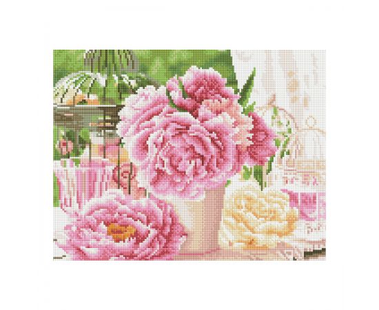 Алмазная мозаика ТРИ СОВЫ "Розовые пионы", 30*40см, холст, картонная коробка с пластиковой ручкой АМ3040_47524