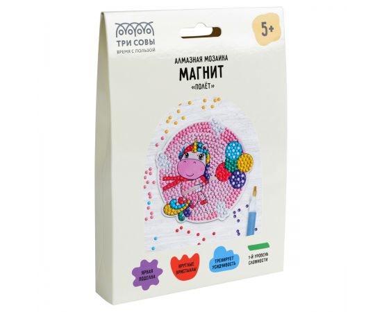 Алмазная мозаика, магнит ТРИ СОВЫ "Полет", картонный конверт АММ_48230