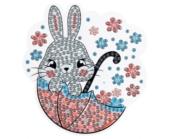 Алмазная мозаика, магнит ТРИ СОВЫ "Зайка", картонный конверт АММ_48242