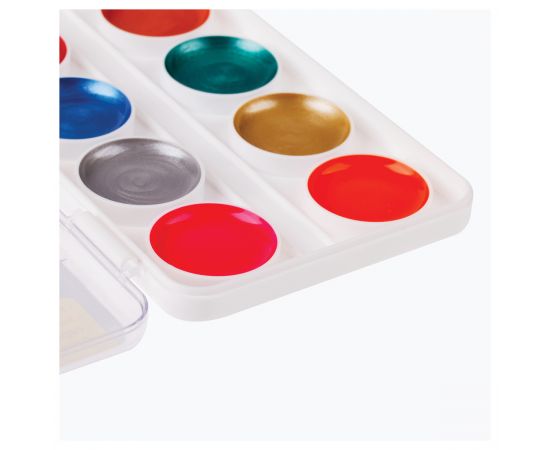 Акварель Мульти-Пульти "Енот в космосе", медовая, 12 цветов (8 перл.+золото+серебро+2 флуор.) без кисти, пластик АП_49623