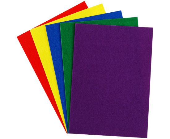 Фетр ArtSpace, А4, 5л., 5цв., 2мм, самоклеящийся Фц5_38048