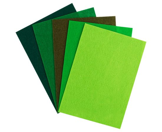 Фетр ArtSpace, А4, 5л., 5цв., 2мм, оттенки зеленого Фц5_38052