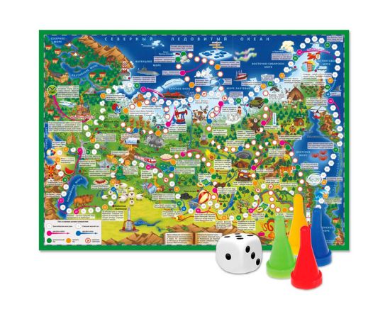 Игра-ходилка настольная ГЕОДОМ "Путешествие по России", с фишками 4607177452852