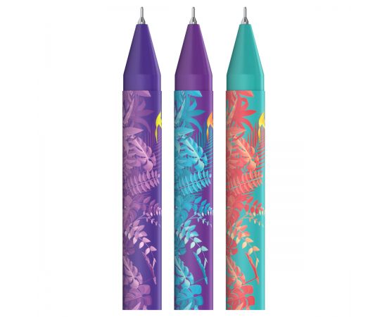 Ручка шариковая автоматическая Berlingo "Flower Art" синяя, 0,7мм, рисунок на корпусе, soft touch, ассорти CBm_07S20