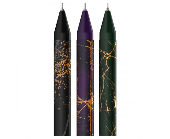 Ручка шариковая автоматическая Berlingo "Golden Shade" синяя, 0,7мм, рисунок на корпусе, soft touch, ассорти CBm_07S22