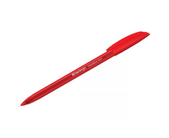 Ручка шариковая Berlingo "Triangle 100T" красная, 0,7мм, трехгран., игольчатый стержень CBp_07108