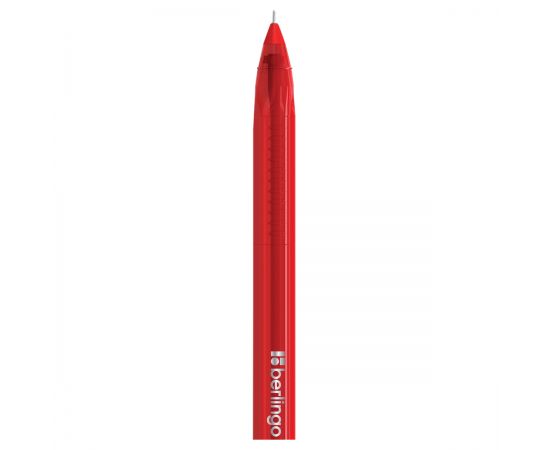 Ручка шариковая Berlingo "Triangle 100T" красная, 0,7мм, трехгран., игольчатый стержень CBp_07108