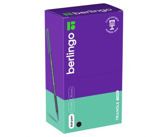 Ручка шариковая Berlingo "Triangle Twin" черная, 0,7мм, игольчатый стержень CBp_07284
