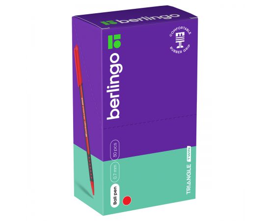 Ручка шариковая Berlingo "Triangle Twin" красная, 0,7мм, игольчатый стержень CBp_07285