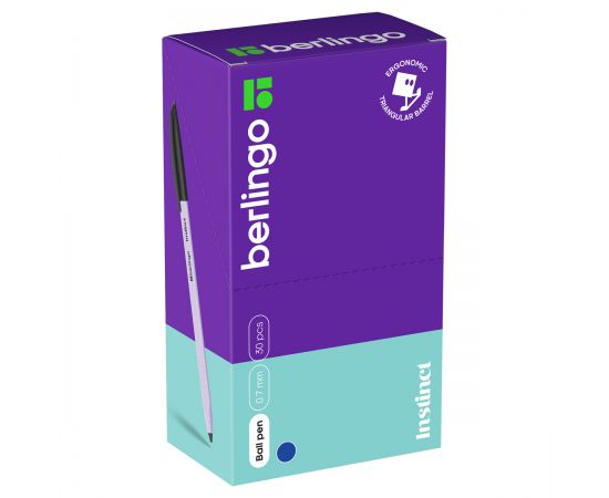 Ручка шариковая Berlingo "Instinct" синяя, 0,7мм, корпус ассорти CBp_70015