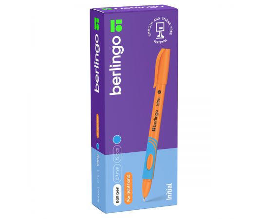 Ручка шариковая Berlingo "Initial", для правшей, светло-синяя, 0,7мм CBp_70700_R