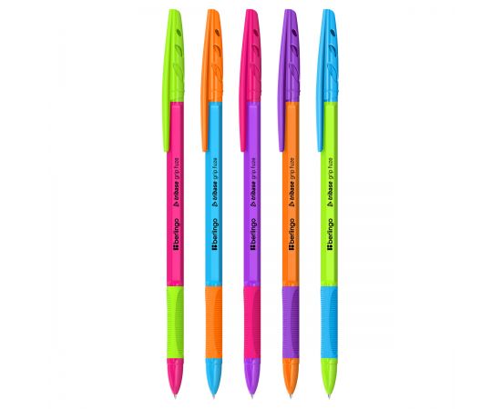 Ручка шариковая Berlingo "Tribase grip fuze" синяя, 0,7мм, грип, ассорти CBp_70968