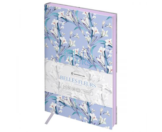 Ежедневник недатированный, А5, 136л., кожзам, Greenwich Line "Belles Fleurs. Crocus", тон. блок, цветной срез ENA5_53262