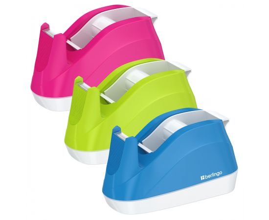 Диспенсер настольный Berlingo "Fluent" для канцелярской клейкой ленты, ассорти FSd_00039