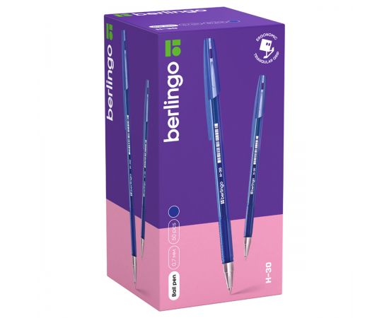 Ручка шариковая Berlingo "H-30" синяя, 0,7мм KS2915