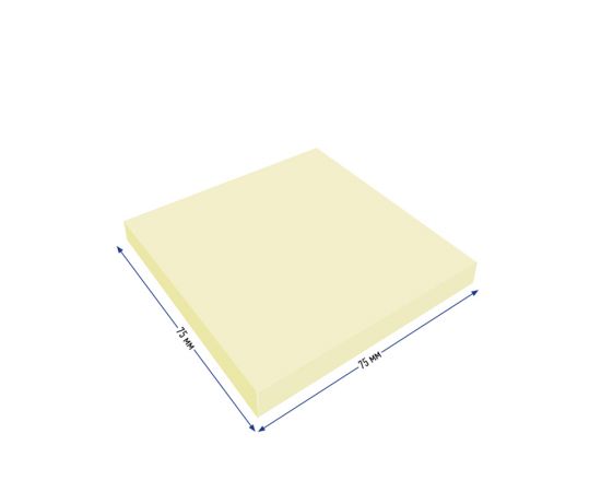Самоклеящийся блок Berlingo "Ultra Sticky", 75*75мм, 100л., пастель, желтый LSn_39100