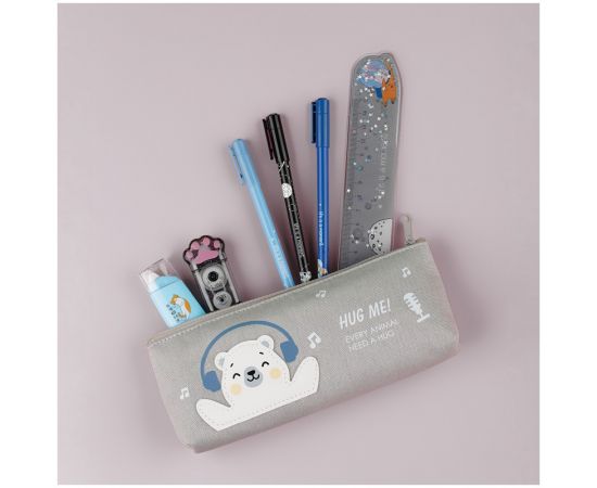 Пенал мягкий 210*82*40 MESHU "Happy bear", канвас MS_42799