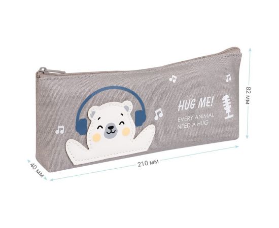 Пенал мягкий 210*82*40 MESHU "Happy bear", канвас MS_42799