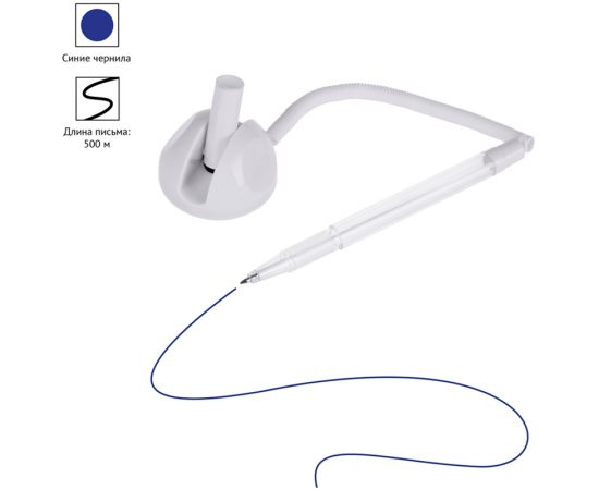 Ручка шариковая настольная OfficeSpace "Reception" синяя, 0,7мм, белый корпус TBwh_16076