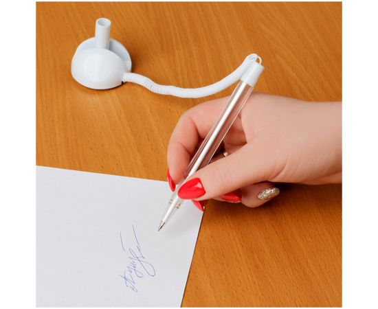 Ручка шариковая настольная OfficeSpace "Reception" синяя, 0,7мм, белый корпус TBwh_16076