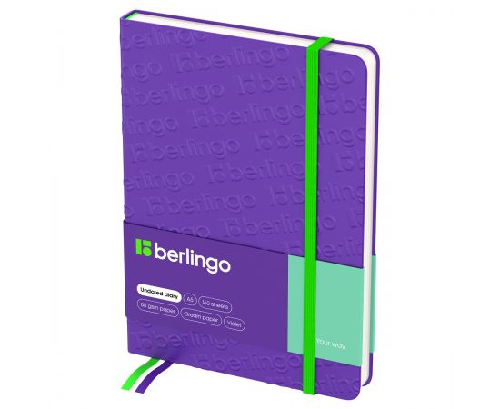 Ежедневник недатированный, А5, 160л., кожзам, Berlingo "Your way", фиолетовый UD4_94502