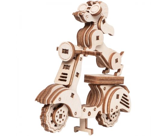 Конструктор деревянный ТРИ СОВЫ "Мото-Такса",10*4*10см, 41 деталь, пакет с еврослотом ДКНС005