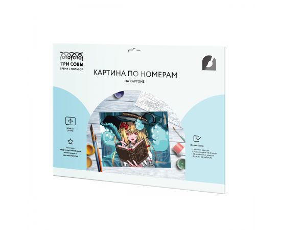 Картина по номерам на картоне ТРИ СОВЫ "Аниме", 30*40, с акриловыми красками и кистями КК_53806