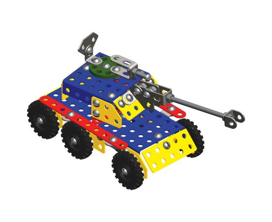 Конструктор металлический цветной Мульти-Пульти "Самоделкин С-40", 40 моделей, 246 эл., пластик. коробка КМ_40272