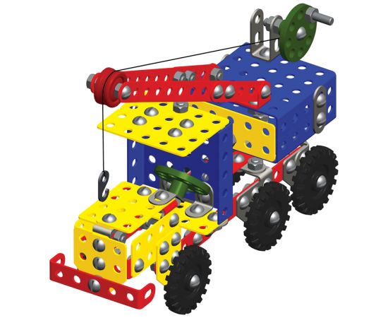 Конструктор металлический цветной Мульти-Пульти "Самоделкин С-50", 50 моделей, 277 эл., пластик. коробка КМ_40273