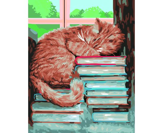 Картина по номерам на холсте ТРИ СОВЫ "Дневной сон", 30*40, с акриловыми красками и кистями КХ_44100