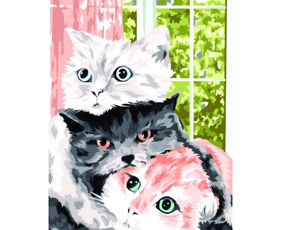 Картина по номерам на холсте ТРИ СОВЫ "Друзья", 40*50, с акриловыми красками и кистями КХ_44172