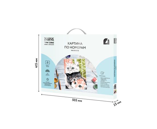 Картина по номерам на холсте ТРИ СОВЫ "Друзья", 40*50, с акриловыми красками и кистями КХ_44172