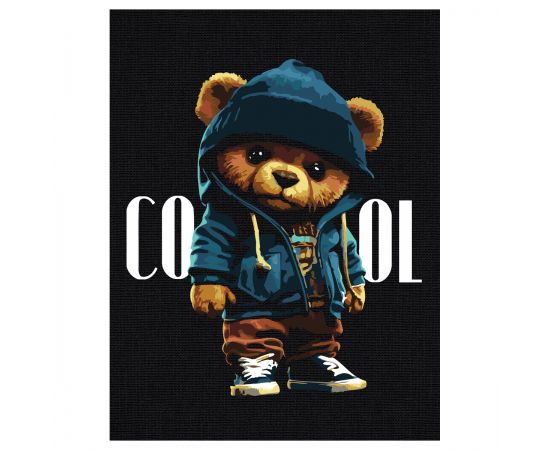 Картина по номерам на черном холсте ТРИ СОВЫ "Медведь", 30*40, c акриловыми красками и кистями КХп_48140