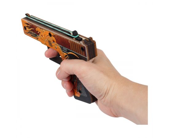 Пистолет деревянный ТРИ СОВЫ Glock-18, "Реликвия", подложка ХДФ с европодвесом, термоусадка ПД2ГЛ001