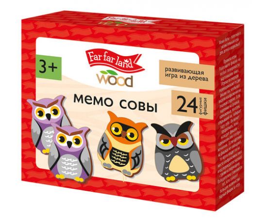 Игра настольная "Мемо. Совы" (24 фишки в коробке) 05200 05200
