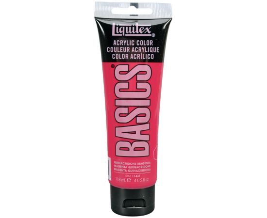 Краска акриловая художественная Liquitex "Basics", 118мл, туба, 114 хинакридон маджента 1046114