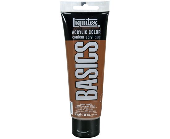Краска акриловая художественная Liquitex "Basics", 118мл, туба, 128 умбра жженая 1046128