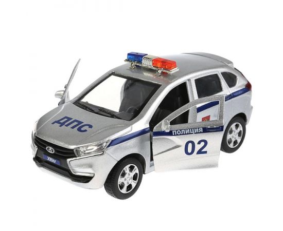 Машина металл LADA XRAY ПОЛИЦИЯ 12 см, двери, багаж, инерц.серебристый 249898 249898