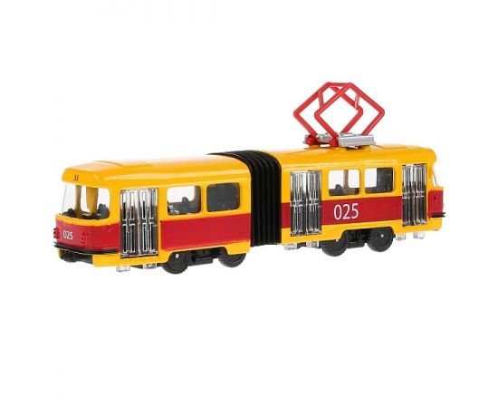 Машина металл свет-звук ТРАМВАЙ с гармош., 19 см, дв., инерц 269488 269488