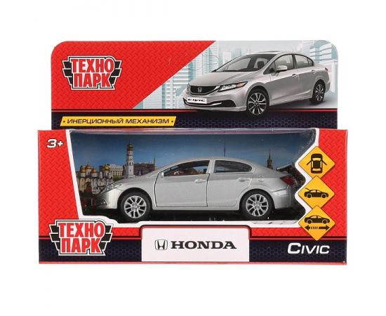 Машина металл "HONDA CIVIC" 12см, открыв. двери, инерц, серебристый 272308 272308