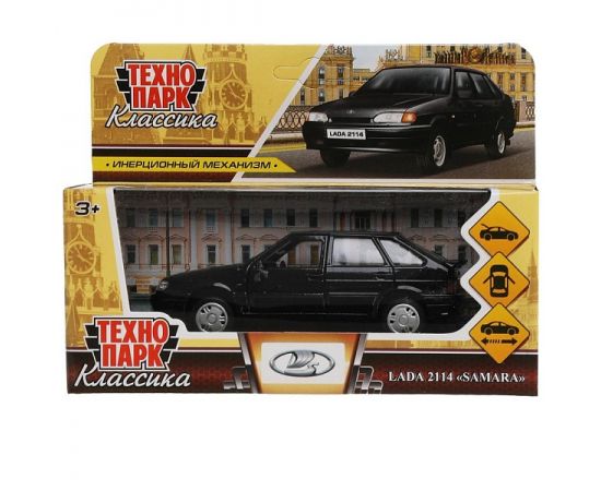 Машина металл LADA LADA-2114 "SAMARA" 12 см, двери, черный 326424 326424