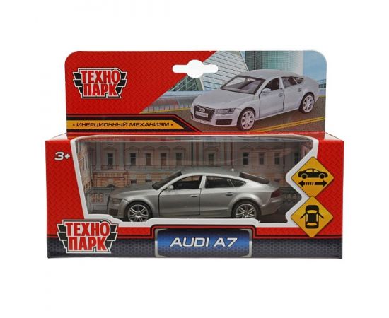 Машина металл AUDI a7 11 см, двери, инерция, серебристый 350617 350617