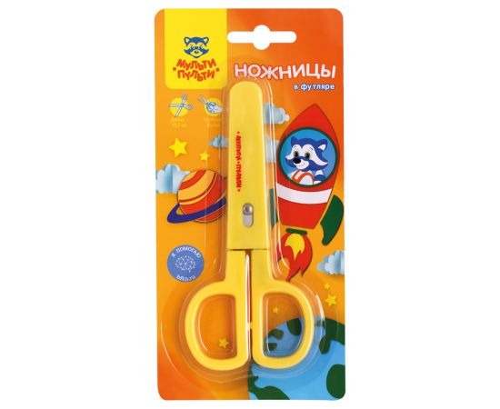 Ножницы детские Мульти-Пульти "Приключения Енота" 13,5см, в футляре, европодвес MS_11135