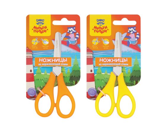 Ножницы детские Мульти-Пульти "Приключения Енота" 12,8см, ассорти, европодвес MS_15978