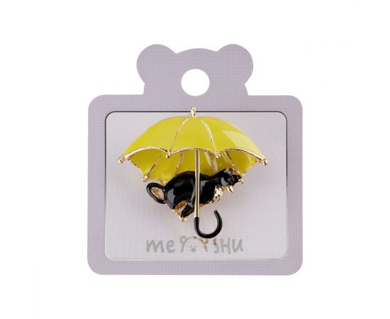 Брошь MESHU "Cat and umbrella", европодвес MS_60503