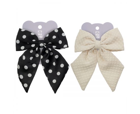 Заколка для волос MESHU, бант, светлый/темный, 13,5*14см, ассорти, европодвес MS_60682