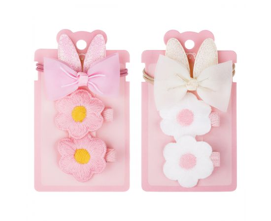 Набор аксессуаров для волос MESHU, резинка 1шт., диаметр 5см, заколки 2шт.,4см, ассорти, европодвес MS_60690