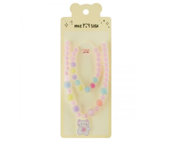 Набор украшений MESHU "Kitty", бижутерия, кольцо, браслет, бусики с подвеской, европодвес MS_60720