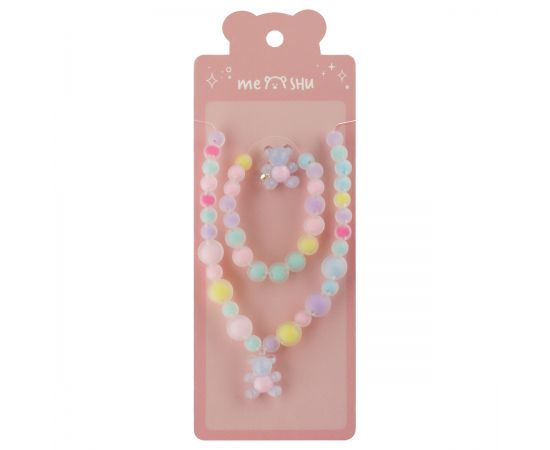 Набор украшений MESHU "Bear", бижутерия, кольцо, браслет, бусики с подвеской, европодвес MS_60723